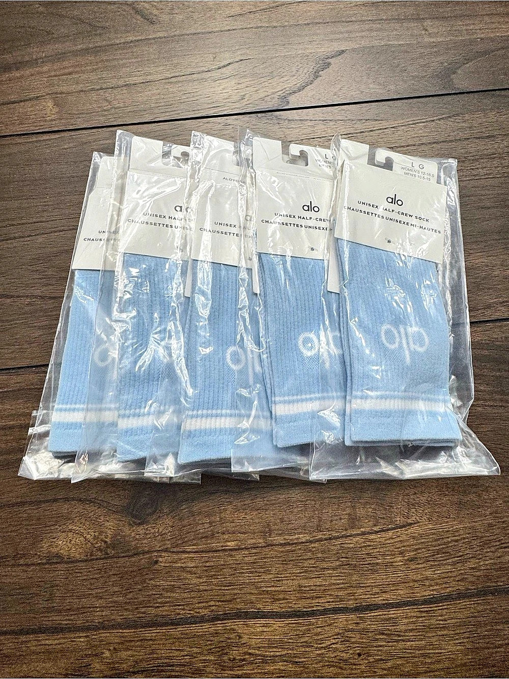 alo Women's Blue & White Socks 5 pack bundle Large NWT